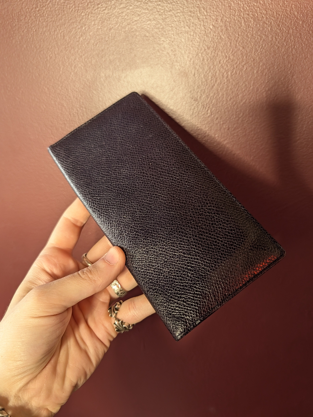 CAVALIER Pebbled Leather Purple/Blue Vintage Billfold Wallet